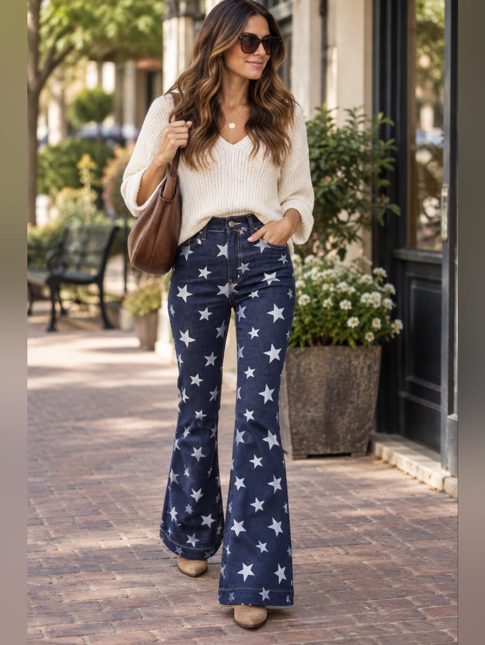 Judy Blue HR Dark Wash Star Print Flare Jeans Classic Americana Various NEW